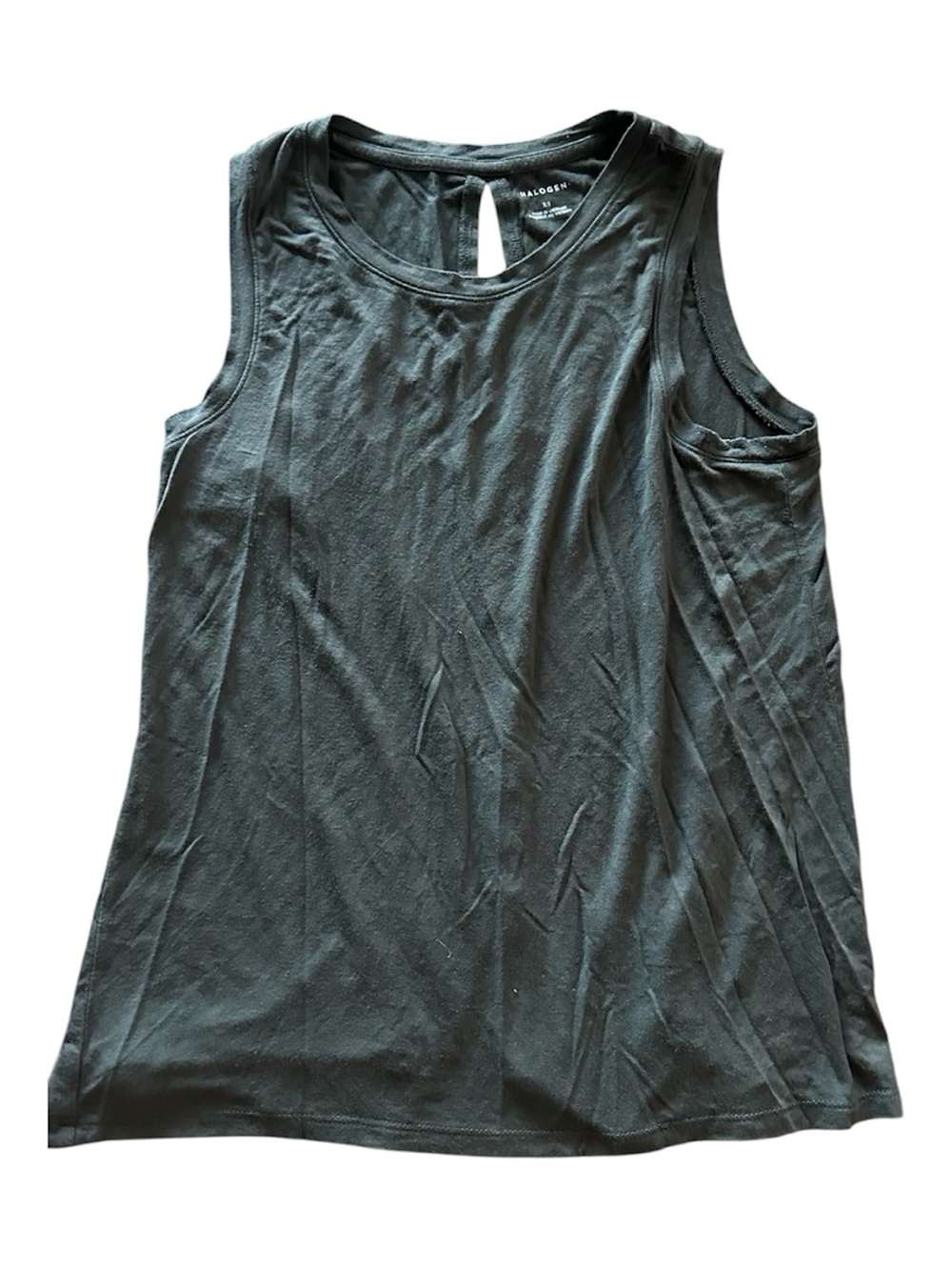 Halogen Dark Gray Sleeveless Tank with Back Keyhole